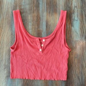 American eagle crop top tank salmon mauve pink XS